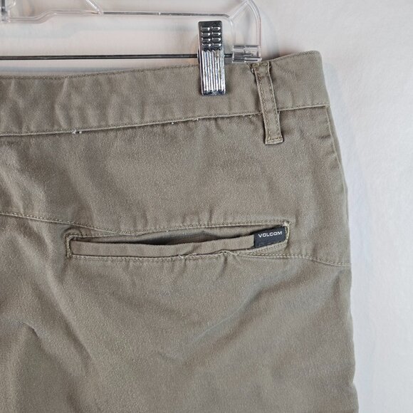 Volcom Shorts Mens 36 Khaki Tan Chino Classic Casual Skateboard 10" Inseam Basic - Picture 5 of 9